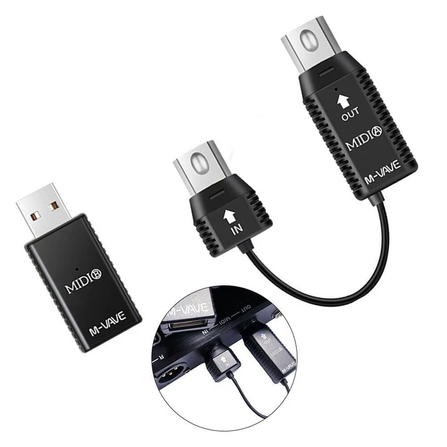 Adaptateur MIDI Sans Fil 5 Broches DIN Vers USB - Faible Latence 3 Ms, Portée 10 M - Pour Synthétiseurs, Claviers, Batteries électroniques