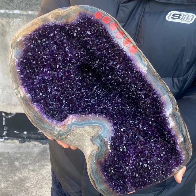 33.5LB Black carbon and sand mixed in quartz crystal cluster-AE63