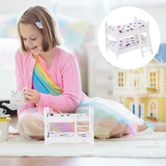 DOLL HOUSE MINI Furniture Mini House Bunk Bed Decoration Mini Bedroom