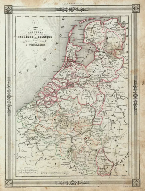 1852 Vuillemin Map Of Holland Und Belgien