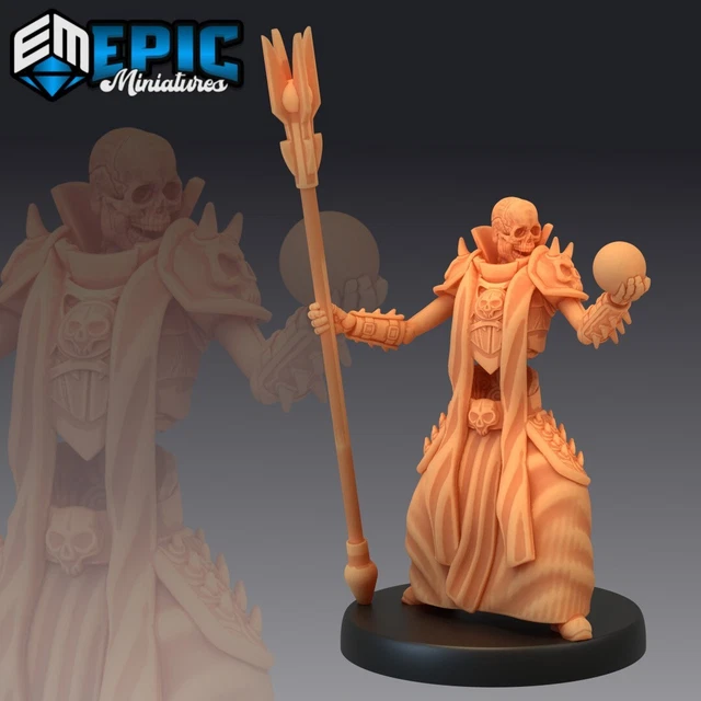 Skeleton Army Warlock  Necromancer  Undead Wizard Miniature D&D Pathfinder