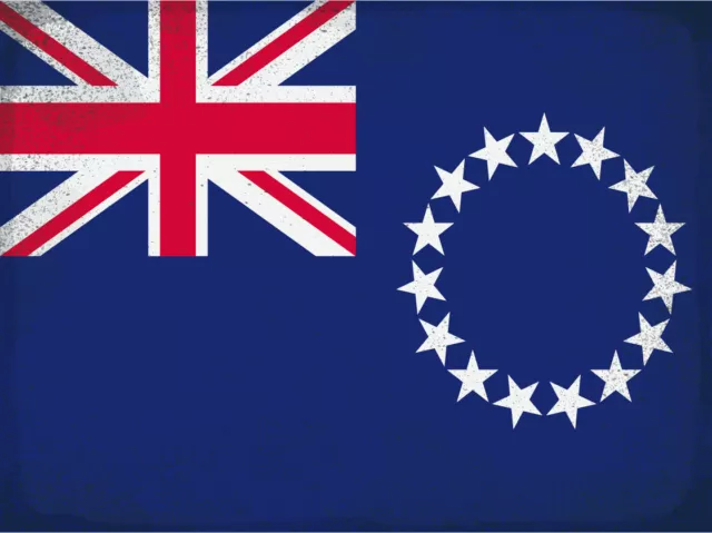 Ontrada Blechschild 30x40cm gewölbt Flagge Cookinseln Cook Islands Vintage