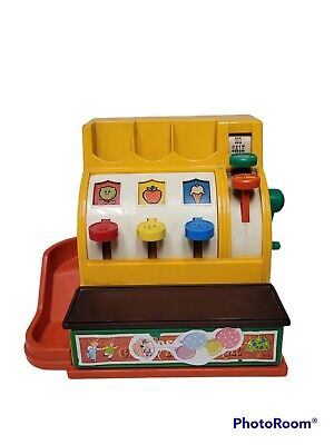 Vintage 1974 Fisher Price Toy Cash Register With 15 Coins