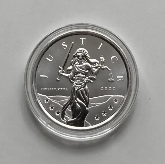 2022 Gibraltar Lady Justice 1oz Fine Silver Bullion Coin