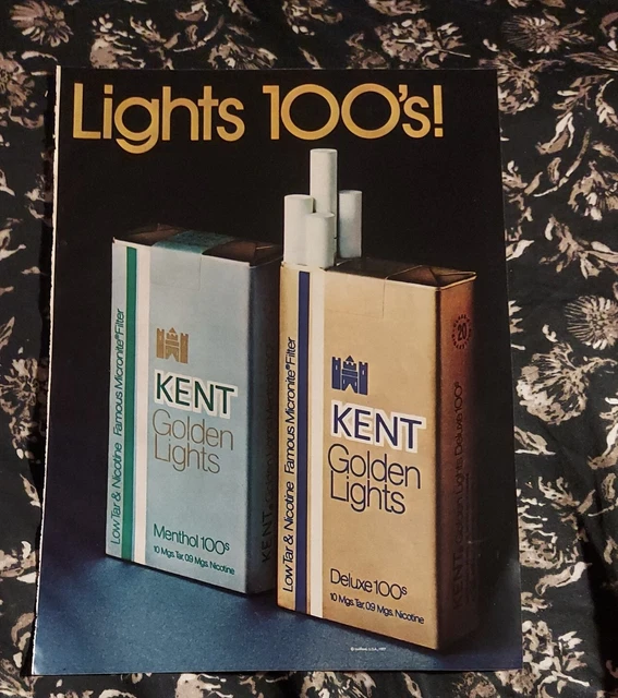 1977 PRINT ADNEW Kent Golden Lights 100s w/other