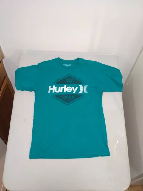 Hurley Logo Men's Short Sleeve Green T-Shirt Size M EUC