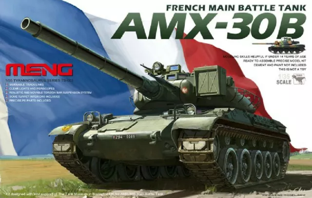 Meng Model TS-003 1/35 Scale FRENCH MAIN BATTLE TANK AMX-30B Model Kit