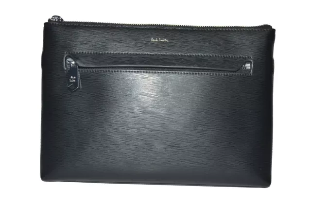 Paul Smith Mainline Black Leather Embossed Clutch Bag Mens Brand New