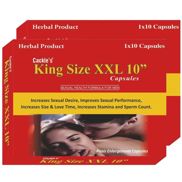New King Size XX L 10" for Enlarge Pills Help Sex Big Dick Organic Pack of 2