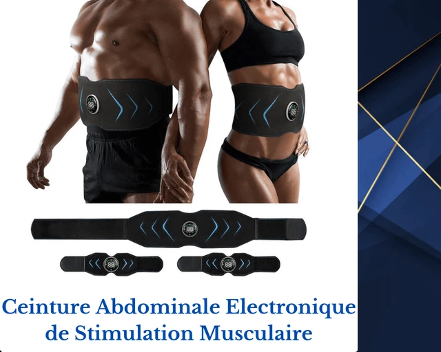 Ceinture Abdominale Force Max Sport-Elec Pour électrostimulateur Musculaire - Noir - Fabriqué En France