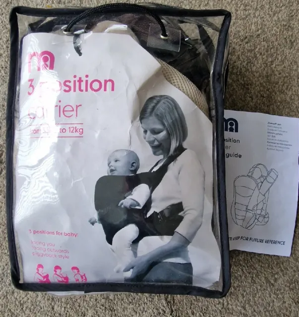 Babytrage 3 Positionen vorwärts nach innen Huckepack Mutterpflege braun/cremefarben Anleitung
