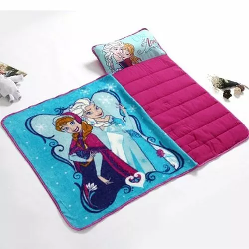 Portable Rolled Nap Mat Manta Almohada Niño Niñas Viaje Congelado Elsa Anna