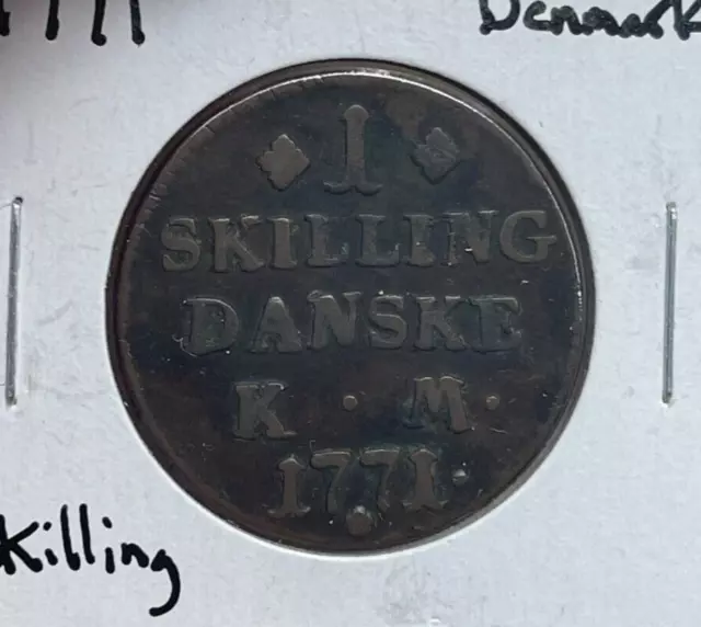 1771 Denmark 1 One Skilling