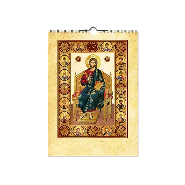 2024 30DAY WALL Calendar Jesus Christ, Saints Feast days Apolytikio
