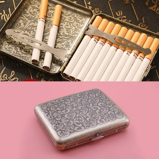 Vintage Style Cigarette Case Box Gold Tobacco Holder Retro Antique Pocket 20s