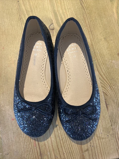 Scarpe scintillanti/glitter per ragazze John Lewis taglia 12 blu navy