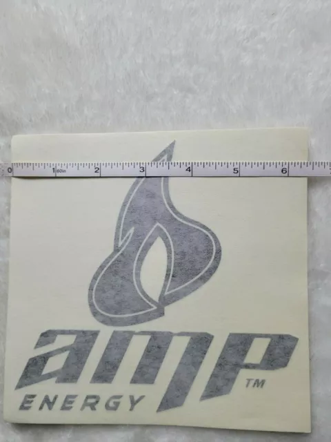 AMP Energy Drink Sticker - Black - Approx 6" x 6" 3