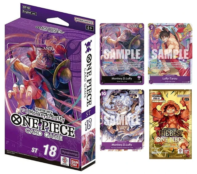 Mazo Inicio One Piece Card Game ST-18 Purple Monkey D. Luffy - 50 Cartas,  Preconstruido, Japons