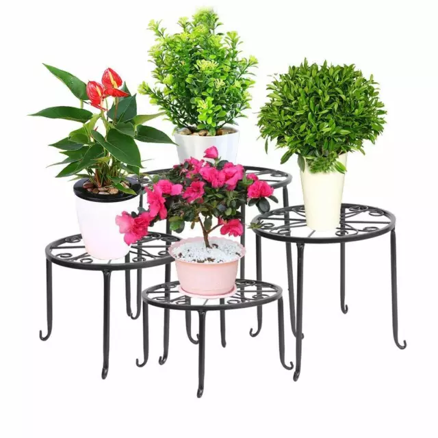 Blumenständer 4-in-1 Set Blumenhocker Metall dekorativ für Garten Terrasse DE