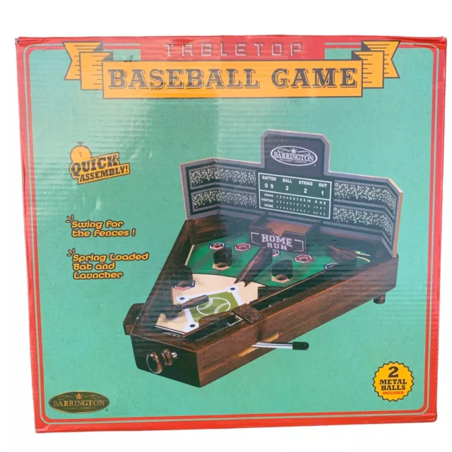 Barrington Wooden Mini Tabletop Pinball Style Baseball Game - for sale  online