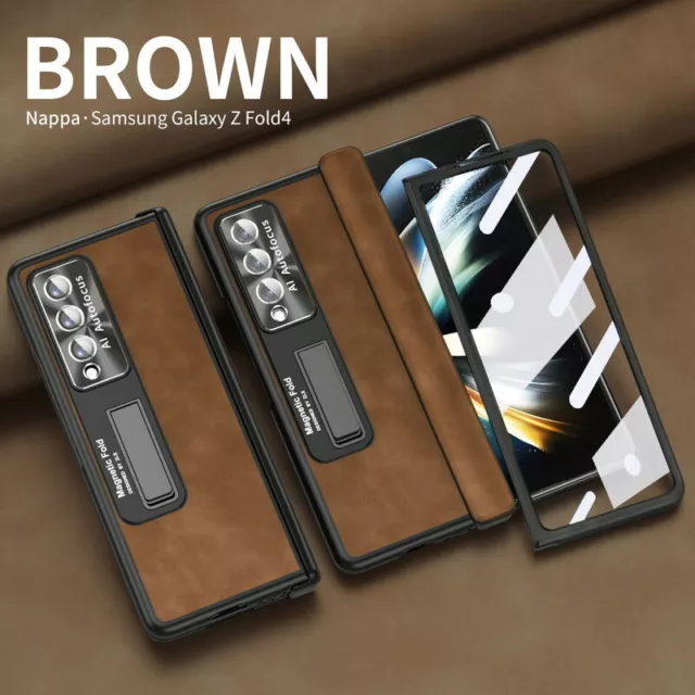 Für Samsung Galaxy Z Fold4 Fold 3 Leder 360°Schutzhülle stoßfeste Anti-Drop Case