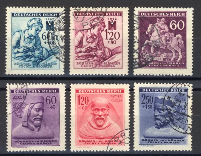 3 Sätze MiNr. 111-112 113 114-116 Böhmen & Mähren von 1942 und 1943 - gestempelt