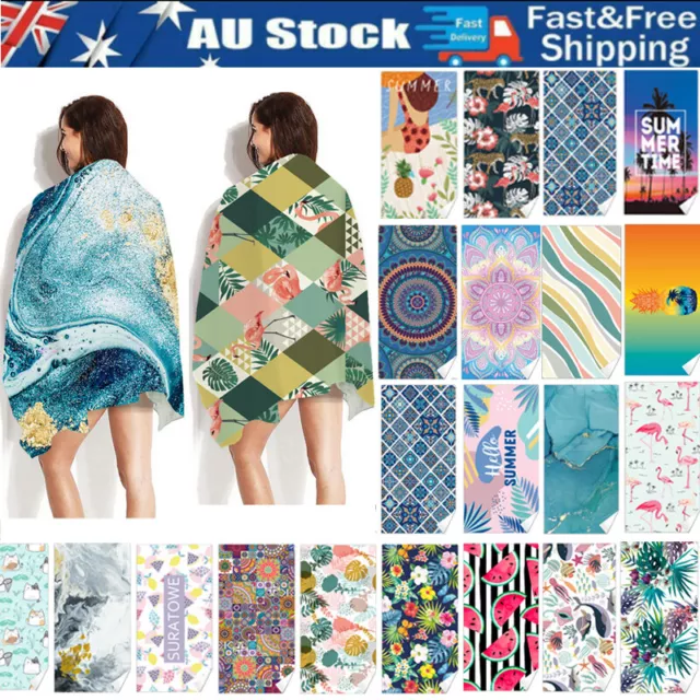 Large Beach Towel Swim Towel Pool Towel Sand Free Quick Dry Microfibre Absorbent