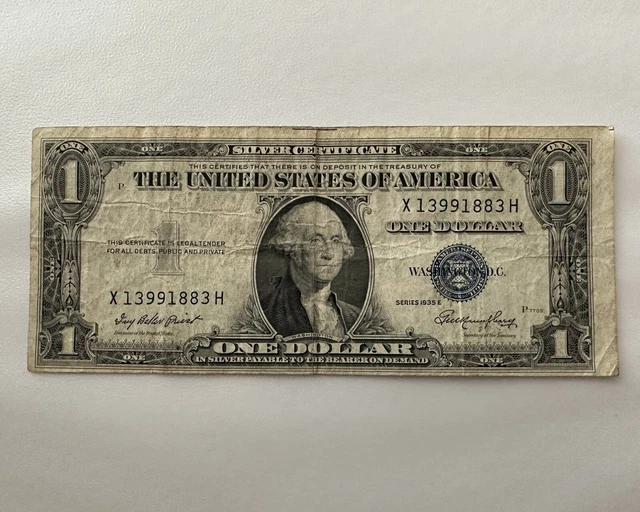 1935 E $1 One Dollar Silver Certificate - F/VF