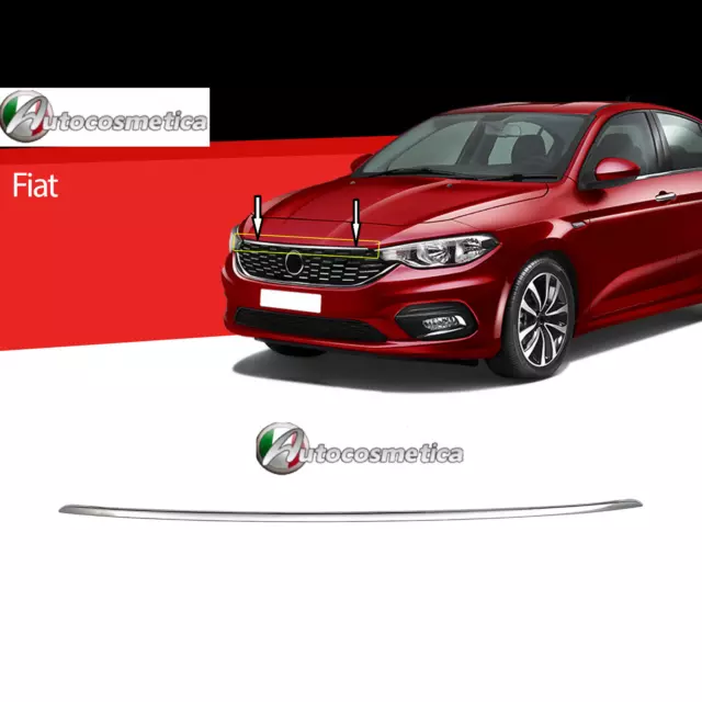 Leiste Profil Motorhaube Niedriger Stahl Chrom für Fiat Tipo 2015 + Hb / SD / Sw