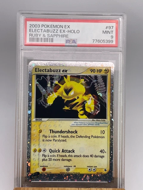 Pokémon 2003 EX Ruby & Sapphire Electabuzz EX 97/109 PSA 9