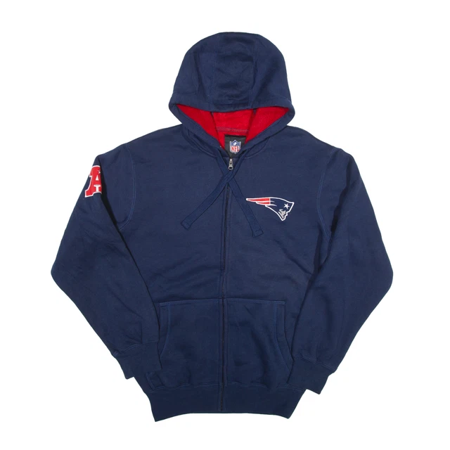 Felpa con cappuccio NFL New England Patriots USA blu cerniera intera da uomo S