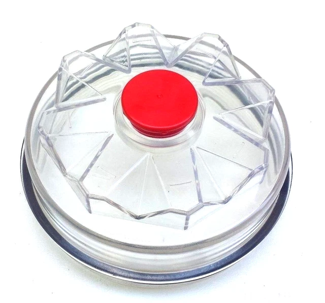 340-4975 Hub Clear Plastic Cap with Red Lexan Spin On Top Hose