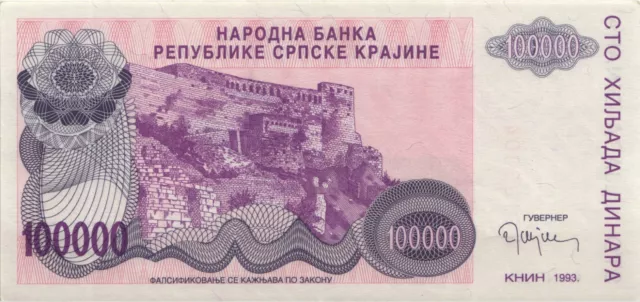 Kroatien Serb. Krajina / Croatia P.R22 100.000 Dinara 1993 (1) UNC