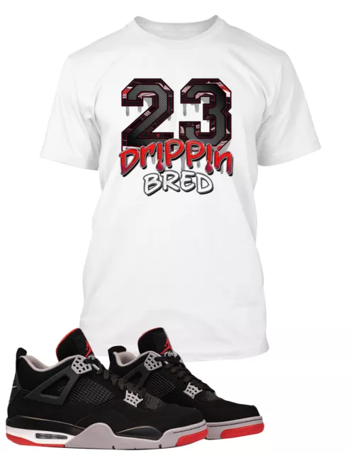 23 Dripping Bred Graphic Sneaker Sport Tee Shirt Match J4 Big Tall Small