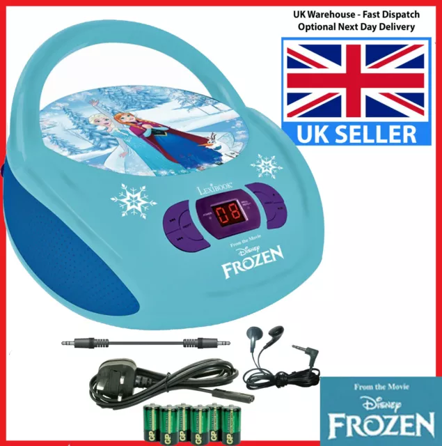 Disney Frozen CD Boombox, radio FM, liaison téléphone intelligent, secteur, batterie - VENDEUR BRITANNIQUE