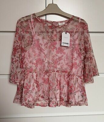BNWT NEXT___floral pink party top girl age 12 yrs