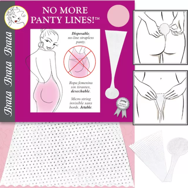 Braza Disposable No More Panty Lines Adhesive Strapless Panties G-String Thong