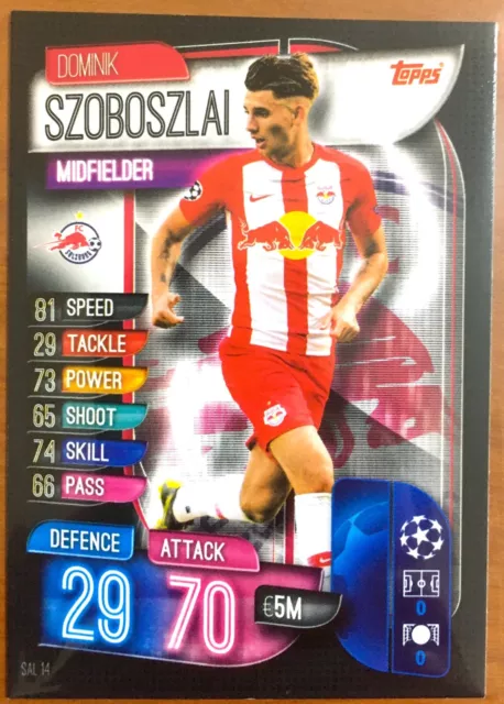DOMINIK SZOBOSZLAI ROOKIE CARD SALZBURG 2019 Topps Match Attax Soccer Champions