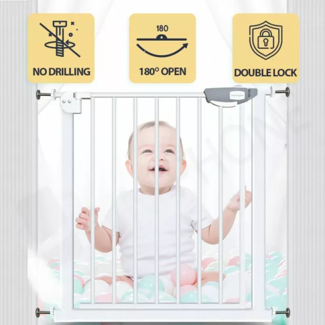 Adjustable Baby Pet Child Kid Safety Security Gate Stair Barrier Door Extension