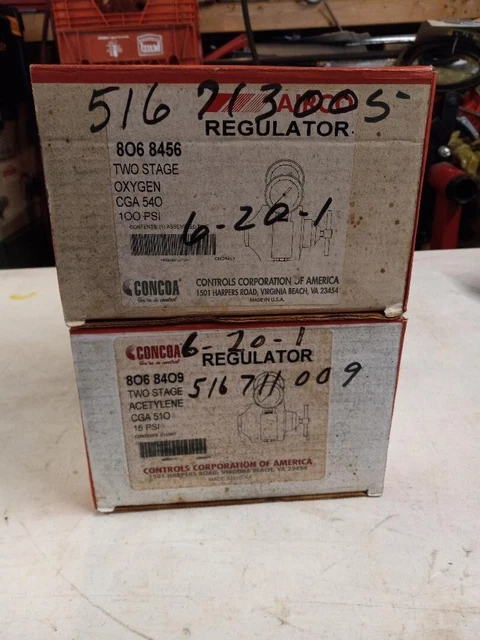 Concoa/Airco 806 8409, 806 8456 Two Stage Oxy/Acetylene Regulator, NIB