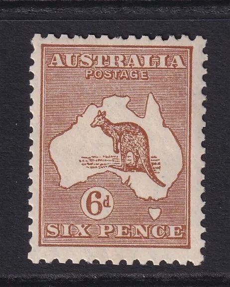 AUSTRALIA Kangaroo.... 1929-30 multi wmk.  6d chestnut  muh
