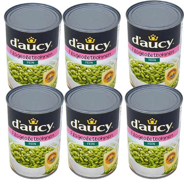 d'aucy Flageolets semi di fagiolo verde fini 6 x 400 grammi
