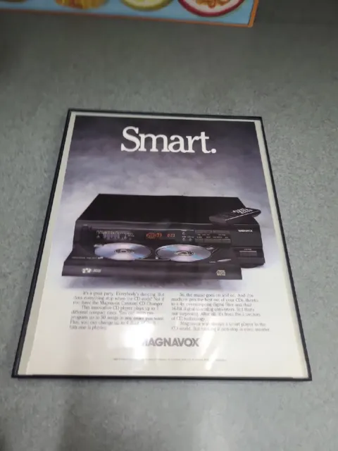 1990 Magnavox Carousel CD Changer framed  Ad - Smart 8.5 X 11