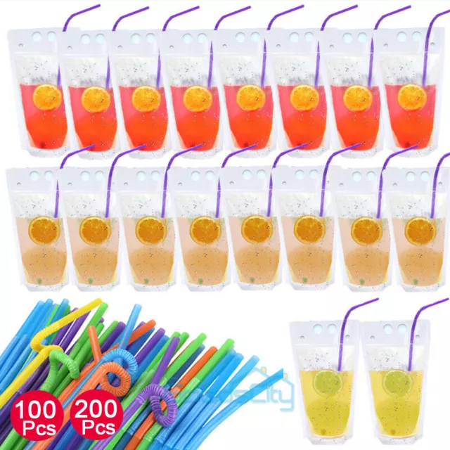 10 Pcs Drink Pouches, Juice Pouches for Adults, Reusable Drink Pouches for  Adults Reclosable Zipper Smoothie Bags for Cold & Hot Drinks 