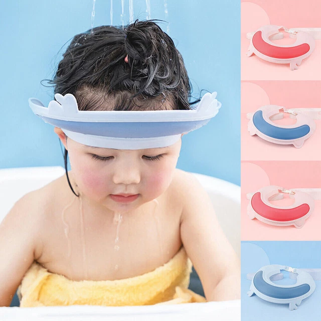 Kids Baby Cap Bathing Waterproof Hats Ear Flap Wide Brim Adjustable Shampoo Cap