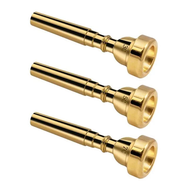 3 Pack Trumpet Mouthpiece Accessories 3C 5C 7C Trumpet for Beginners (Gold) T9V5