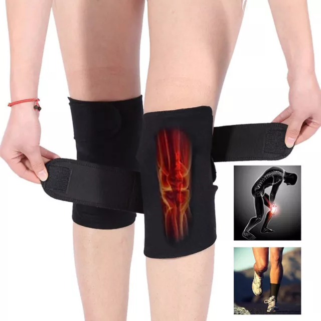 1 Pair Tourmaline Self Heating Magnetic Knee Support Brace Pain Relief Arthritis 2