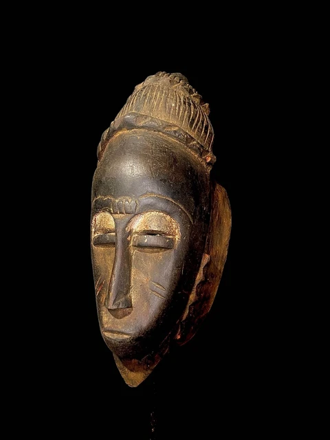 African Tribal Face Mask Wood Hand Carved Wall Hanging Mask Yohoure mask-4549