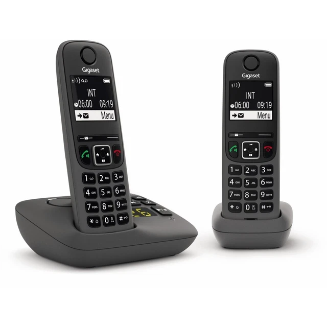 Gigaset Telefon AE690A Duo Anthrazit – Schnurloses Telefon Für Zuhause, Mit Zwei Hörern