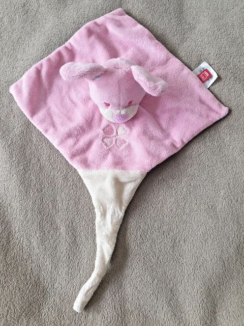Doudou Plat Souris Lapin Rose Tex Baby